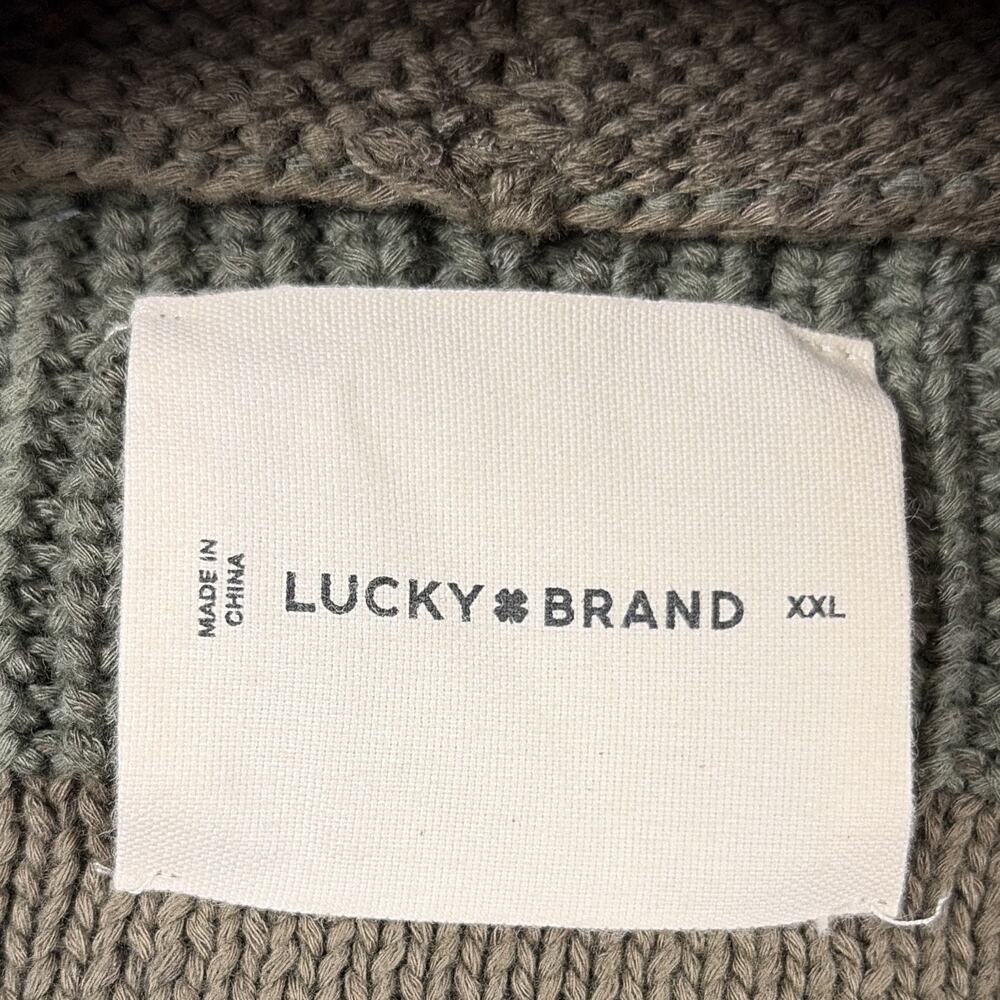 Lucky Brand patchwork cotton/linen blend Cardigan Sweater 2XL Grandpa chic - Picture 7 of 9